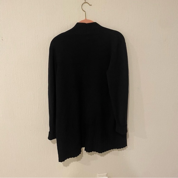 Vila Milano large black long open front peplum hem cardigan - Picture 2 of 10